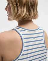 Ribbed Fitted Tank wtih Stripes