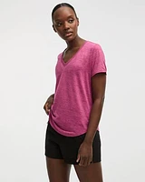 T-shirt à col V et manches courtes