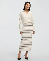 Fitted Knit Midi Skirt