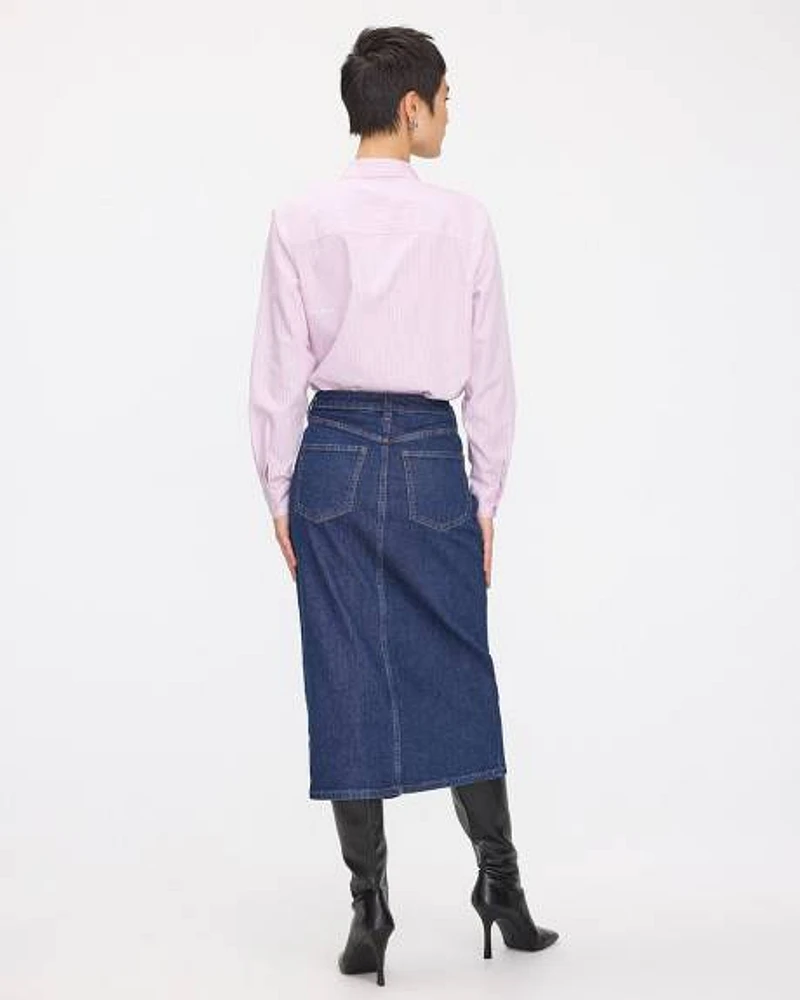 Jupe fourreau midi en denim