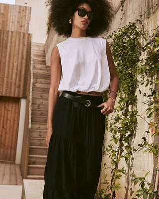 Camisole à col rond avec ourlet bulle