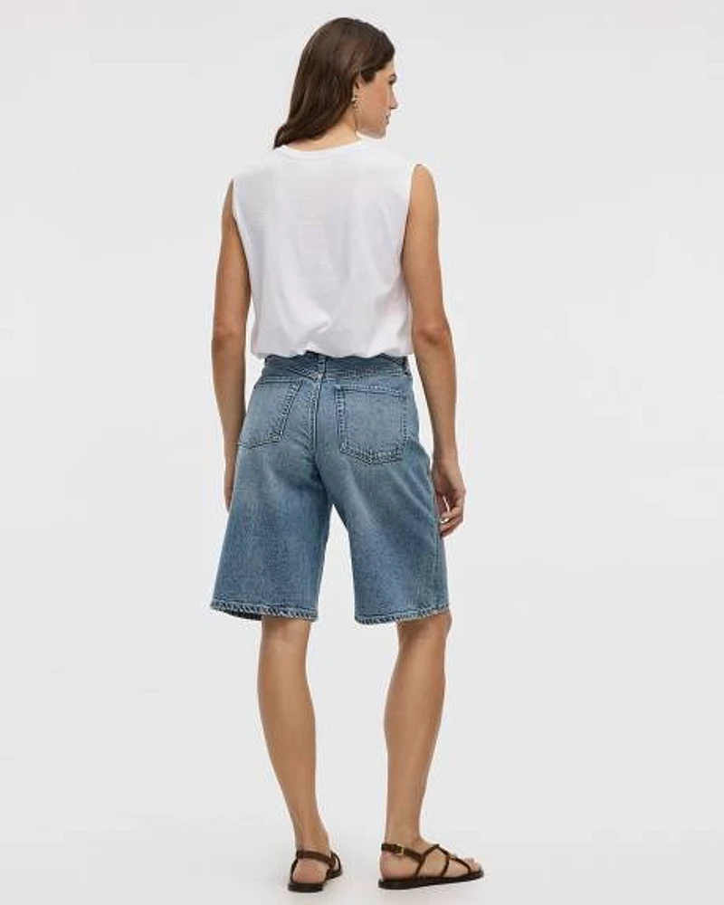 Crew-Neck Tank with Bubble Hem