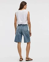 Crew-Neck Tank with Bubble Hem