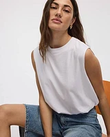 Crew-Neck Tank with Bubble Hem