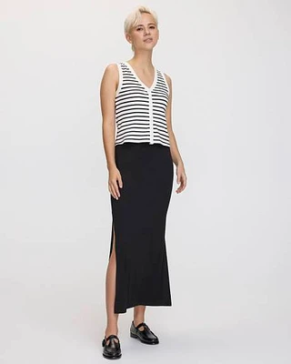 Pull-On Maxi Skirt with Side Slit