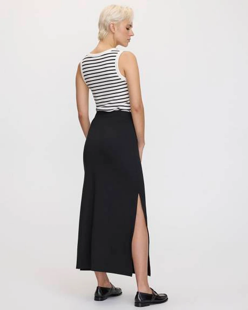 Pull-On Maxi Skirt with Side Slit