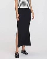 Pull-On Maxi Skirt with Side Slit