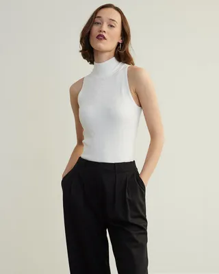 Camisole licou côtelée avec col montant