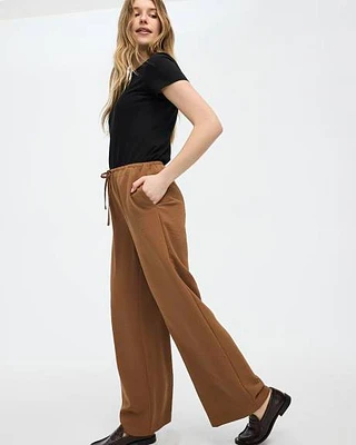 Pantalon à jambe large et taille haute enfiler