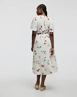 Short-Sleeve V-Neck Maxi Dress