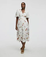 Short-Sleeve V-Neck Maxi Dress