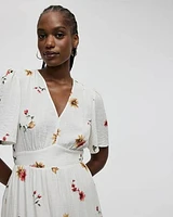 Short-Sleeve V-Neck Maxi Dress