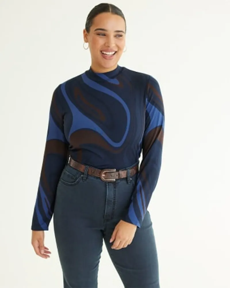 Reitmans Long-Sleeve Mock-Neck Top