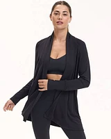 Long-Sleeve Open Cardigan with Side Pockets