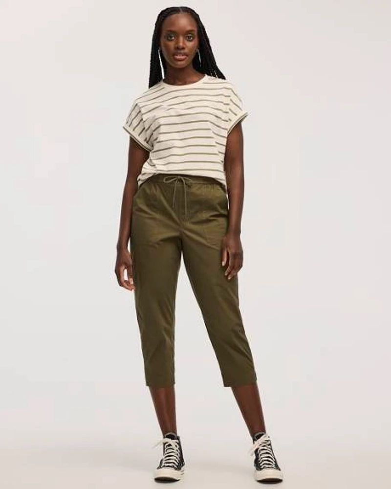 Poplin Capri Pants