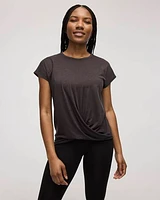 Crew-Neck T-Shirt with Twisted Front