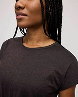 Crew-Neck T-Shirt with Twisted Front