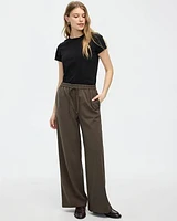 Pantalon à jambe large et taille haute