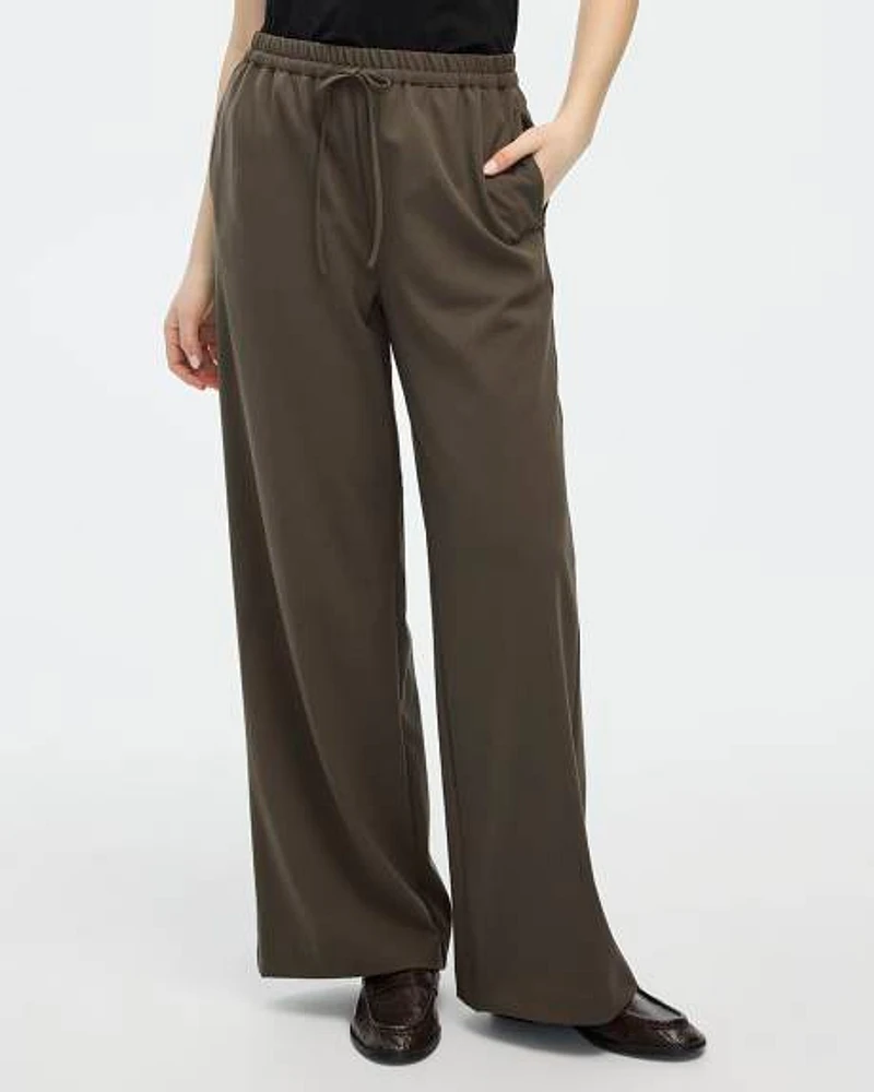 Pantalon à jambe large et taille haute