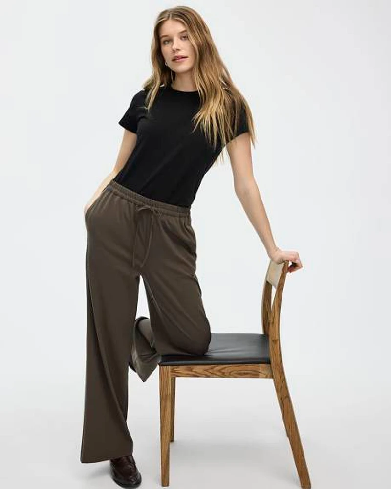 Pantalon à jambe large et taille haute