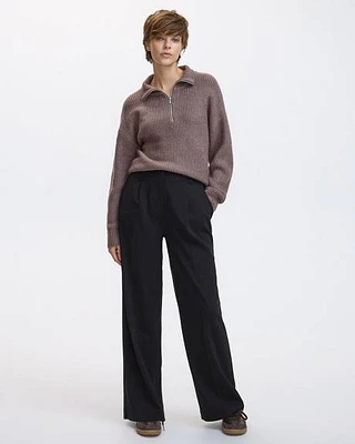 Pantalon à jambe large et taille haute