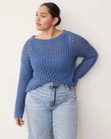 Long-Sleeve Pullover with Open Stitches