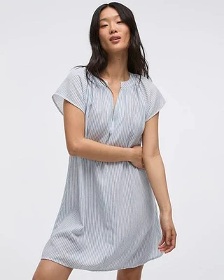 Robe droite à col fendu