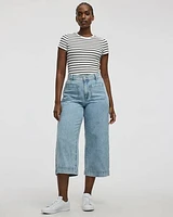 Wide-Leg High-Rise Cropped Jean