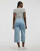 Wide-Leg High-Rise Cropped Jean
