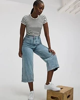 Wide-Leg High-Rise Cropped Jean