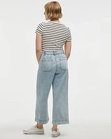 Wide-Leg High-Rise Cropped Jean