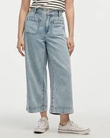 Wide-Leg High-Rise Cropped Jean