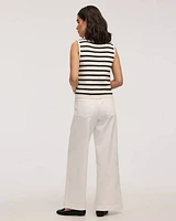 Striped Sleeveless V-Neck Sweater Vest