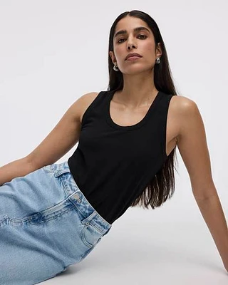 Scoop-Neck Ribbed Tank