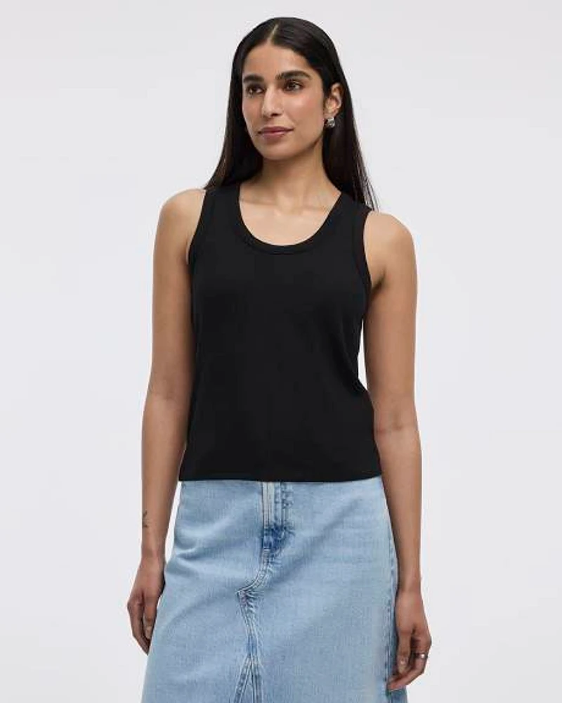 Scoop-Neck Ribbed Tank