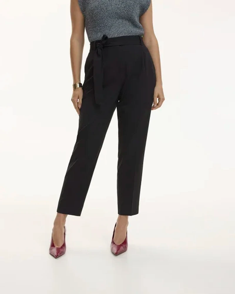 Tapered-Leg High-Rise Pant with Sash