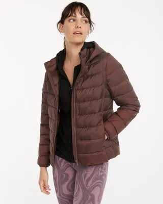 Hooded Packable Puffy Jacket with Removable Sleeves, Hyba