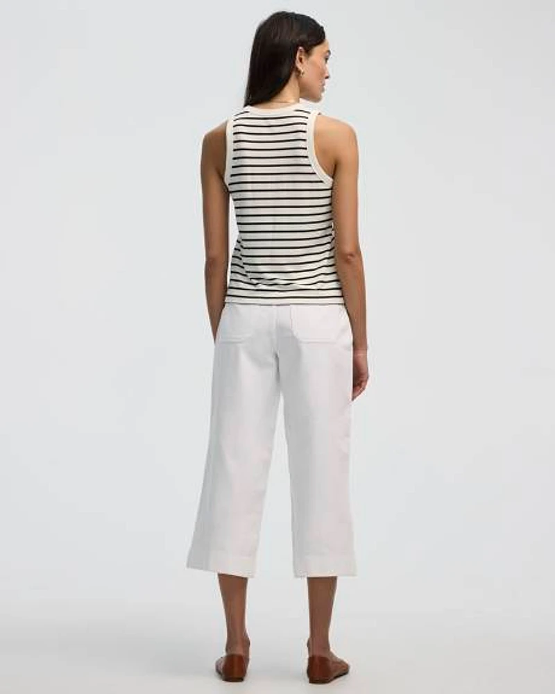Camisole côtelée à col rond