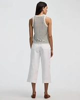 Camisole côtelée à col rond