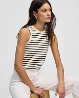 Camisole côtelée à col rond