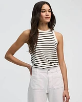 Camisole côtelée à col rond