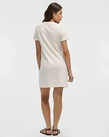 Short-Sleeve Crew-Neck Shift Dress