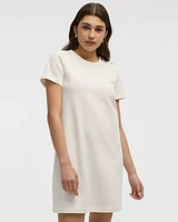 Short-Sleeve Crew-Neck Shift Dress