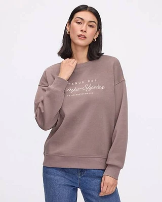 Long-Sleeve Crew-Neck Fleece Sweatshirt