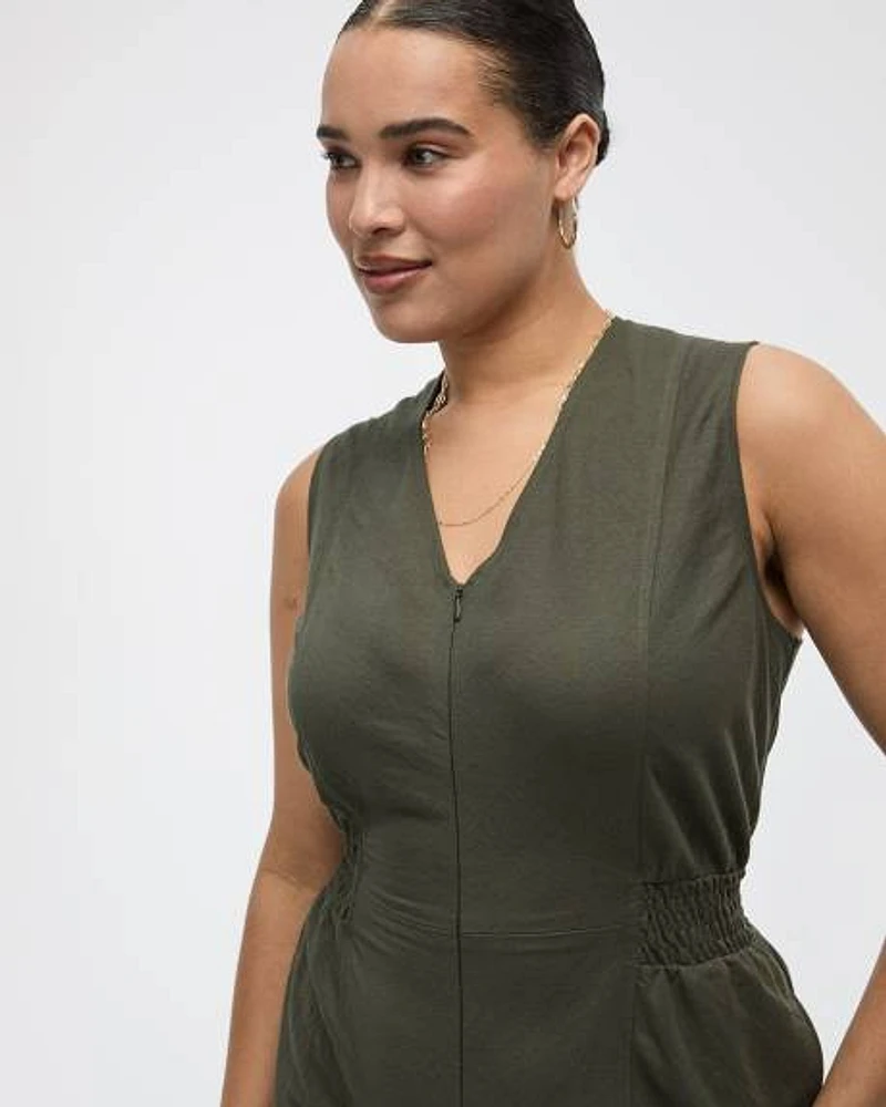 Sleeveless Straight-Leg Jumpsuit