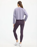 Cropped Long-Sleeve Crew-Neck Sweatshirt