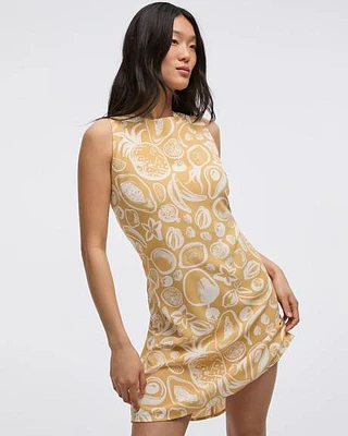 Robe droite sans manches à col rond