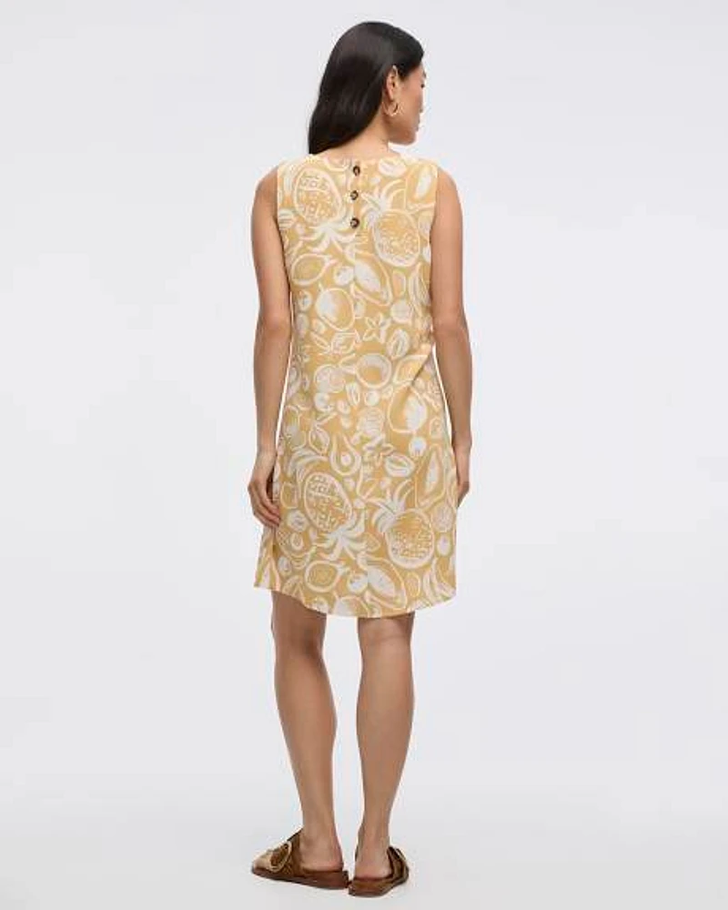 Robe droite sans manches à col rond
