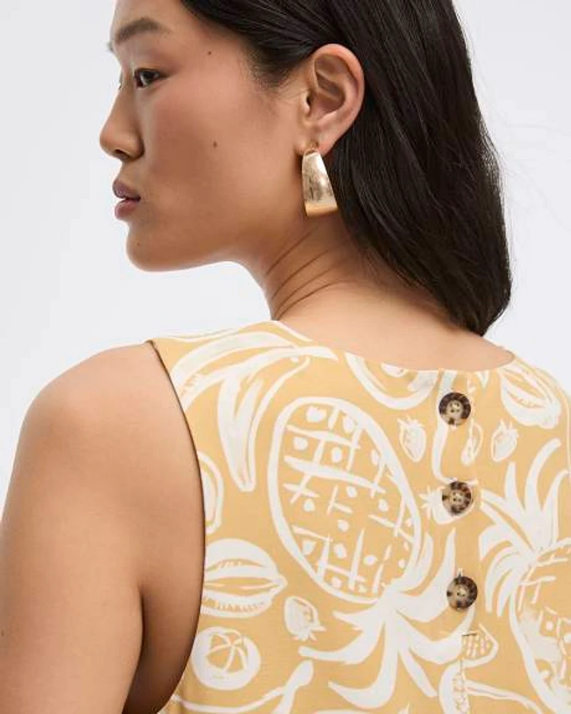 Robe droite sans manches à col rond