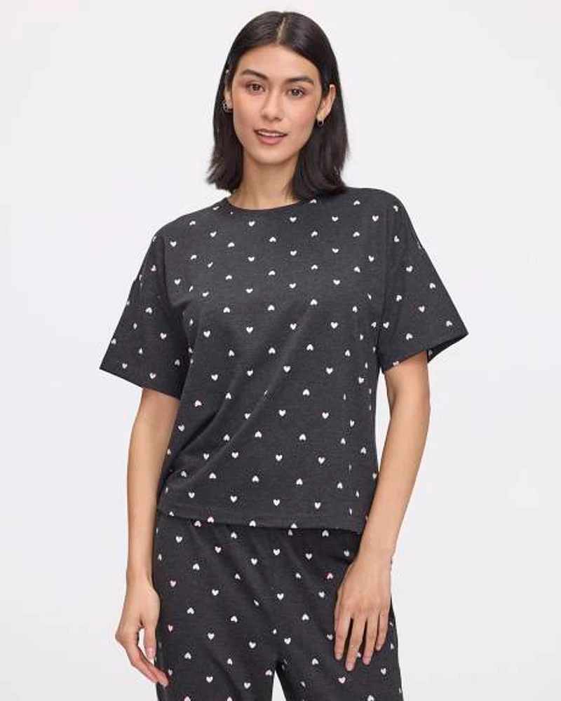 Short-Sleeve French Terry Pyjama Top